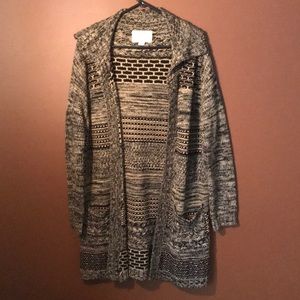 Long Thick Sweater Cardigan Pockets Size Medium